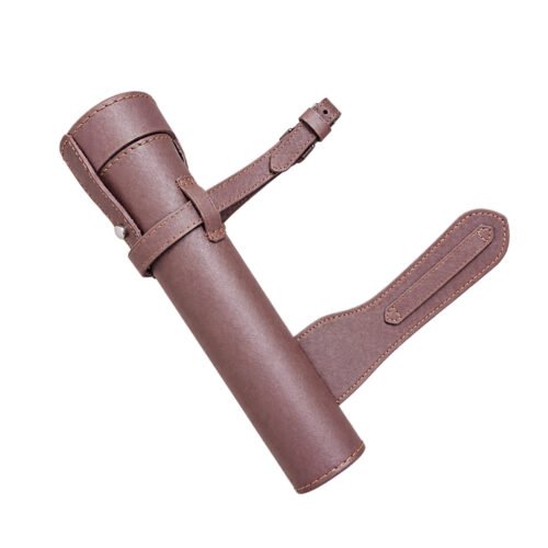 Pewter Hunting Flask and Leather Case