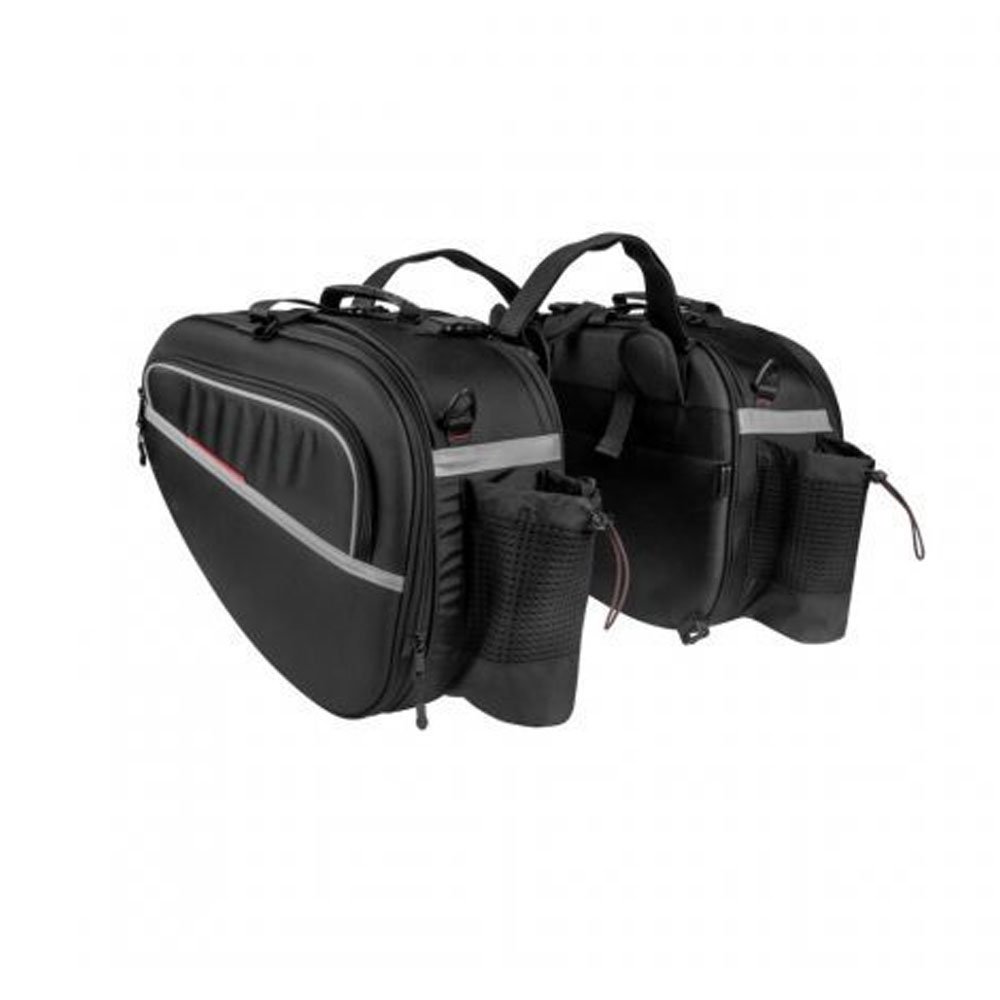 Black Bicycle Rear Rack Bag with Side Pocket - Image 4