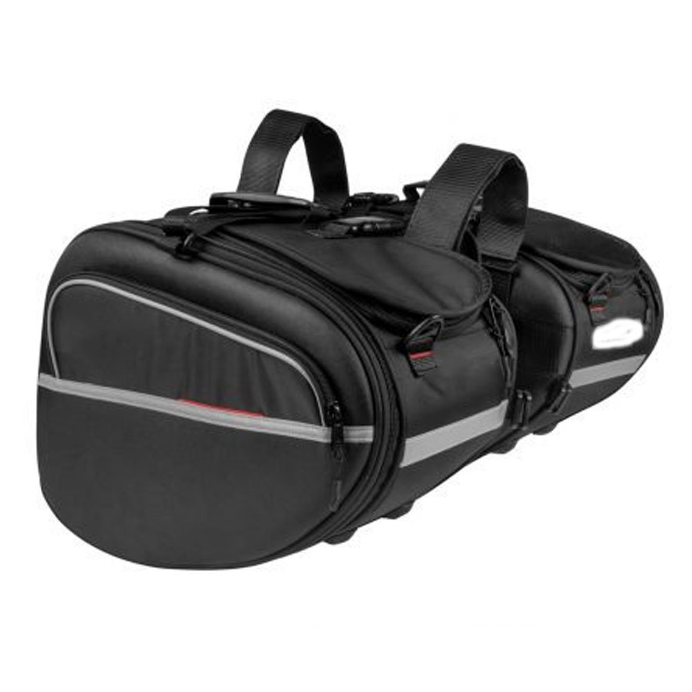 Black Bicycle Rear Rack Bag with Side Pocket - Image 3