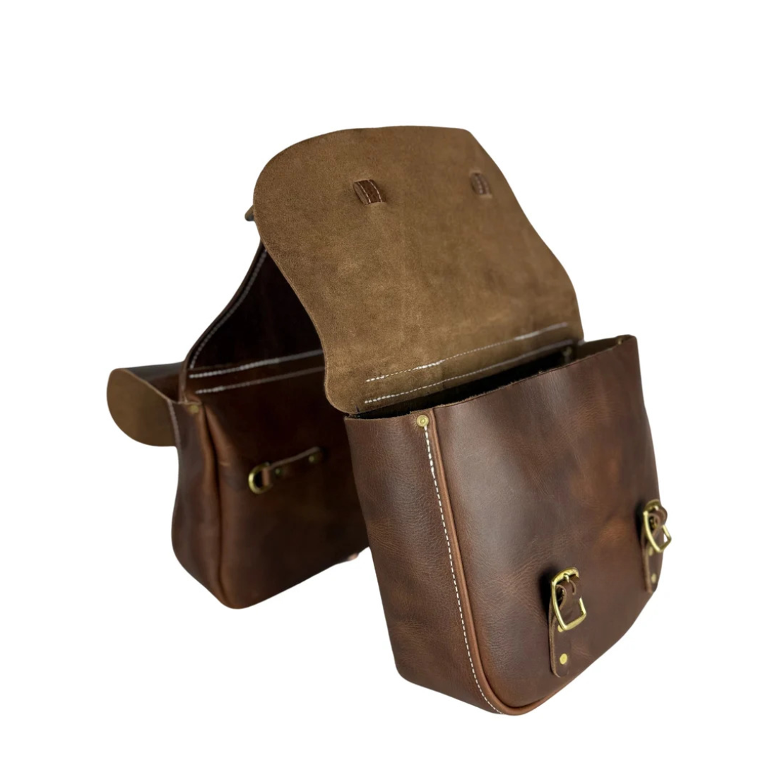 Premium Brown Leather Saddle Bag - Image 3