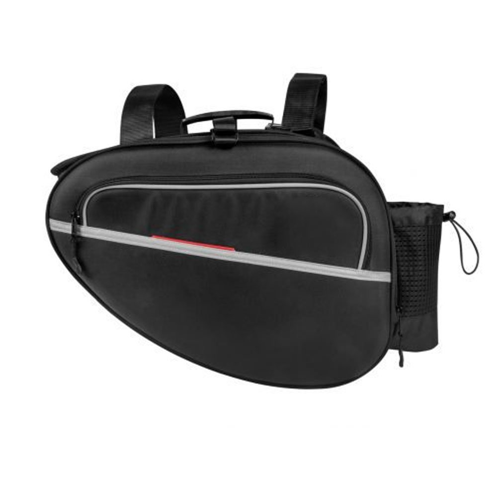 Black Bicycle Rear Rack Bag with Side Pocket