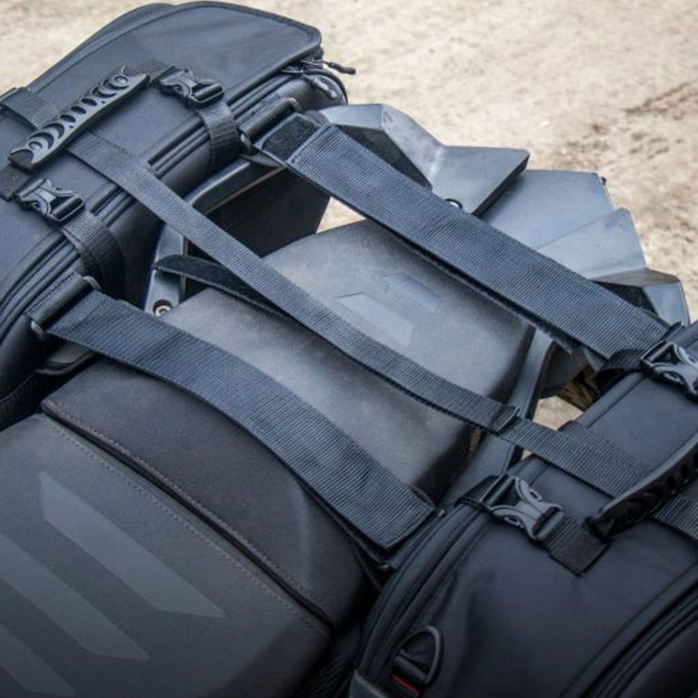 Black Bicycle Rear Rack Bag with Side Pocket - Image 5