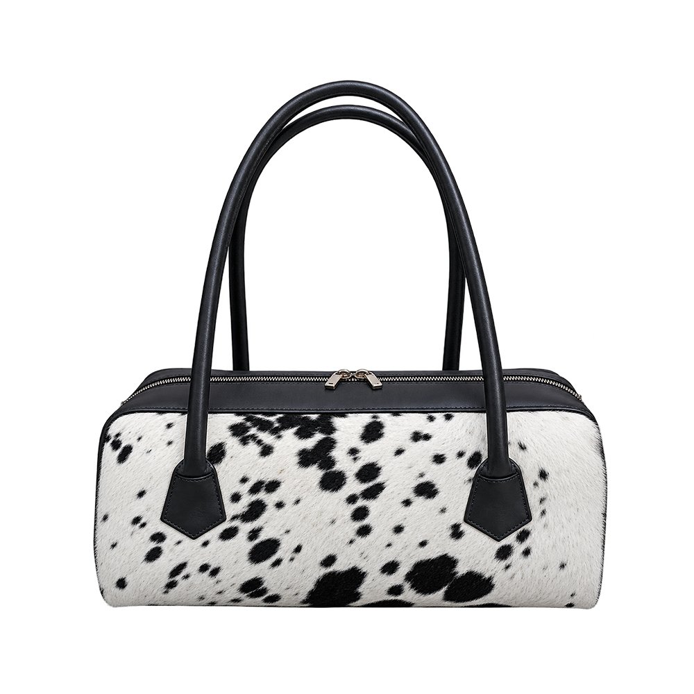 Black and White Cow Print Handbag