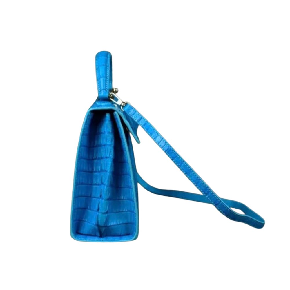 Blue Crocodile-Texture Handbag