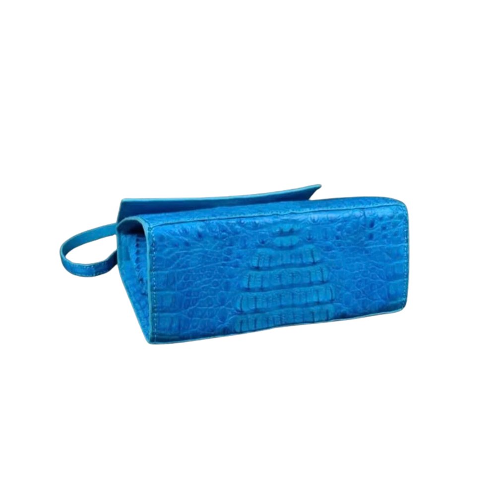 Blue Crocodile-Texture Handbag