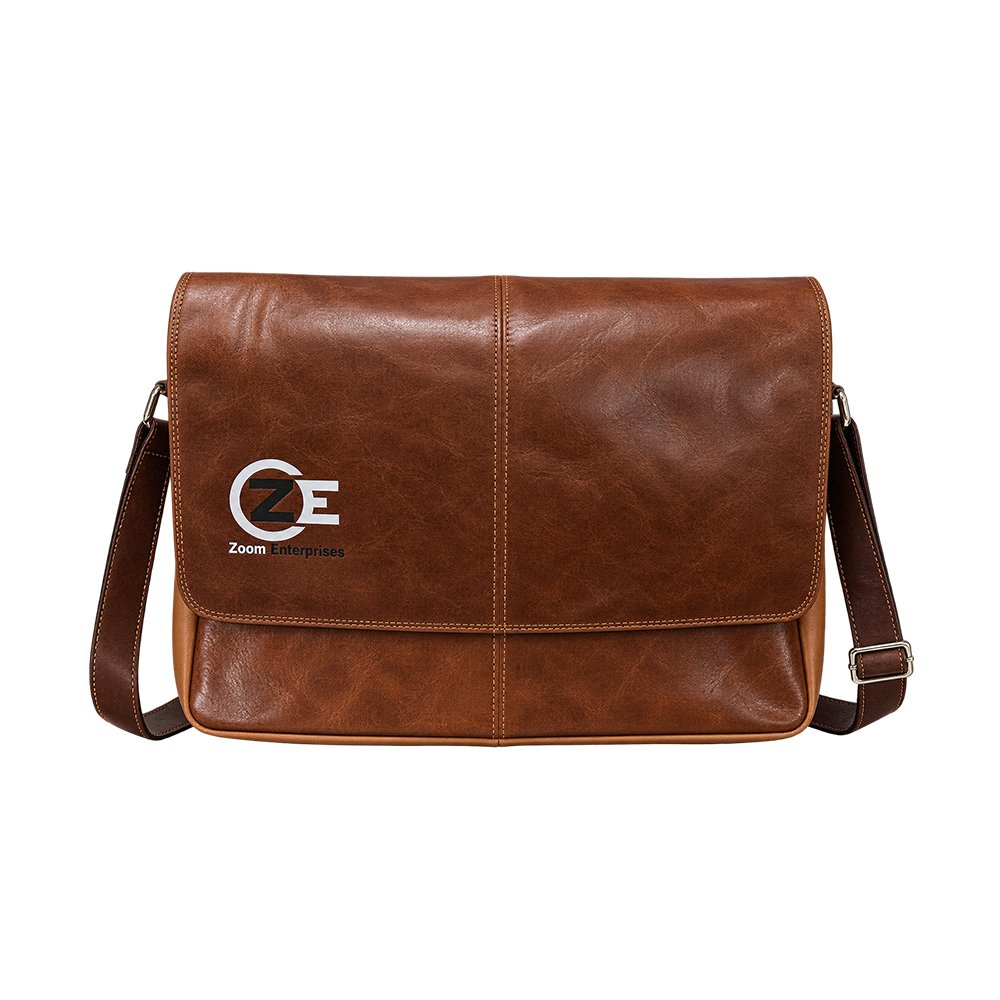 Vintage Brown Leather Messenger Bag