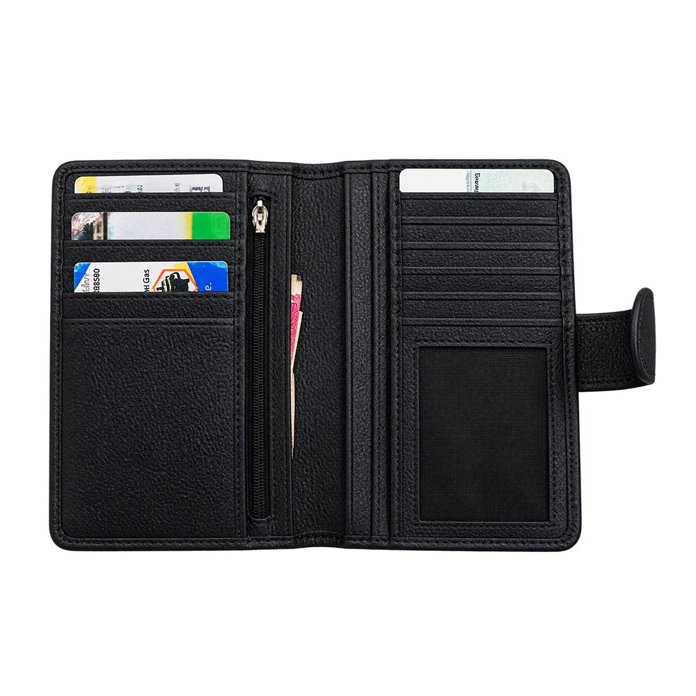 Premium Black Leather Wallet with Cow Print Design