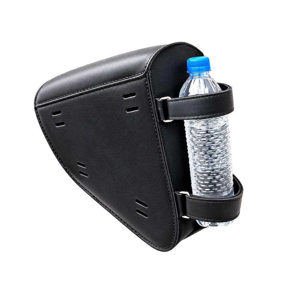 Motorbike Skull Embossed Black Leather Bag - Image 3