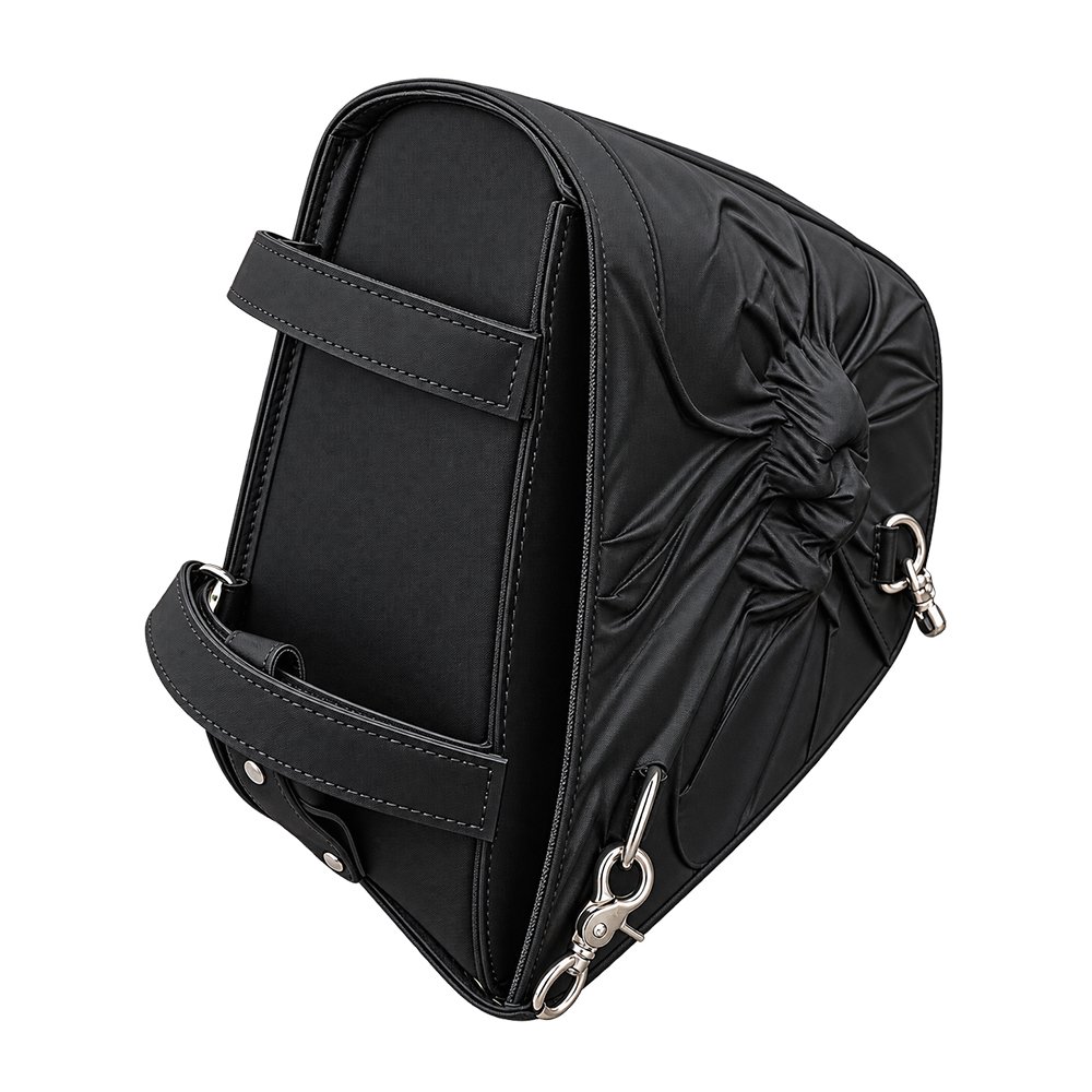 Motorbike Skull Embossed Black Leather Bag - Image 2
